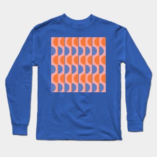 Orange and Purple Retro Half-Circles Long Sleeve T-Shirt